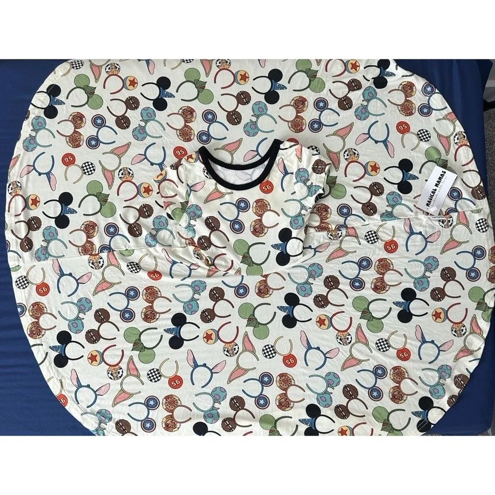 New Bamboo Girls Dress Disney Park Mickey EARS Summer Size 3 3T FULL Twirl Swing